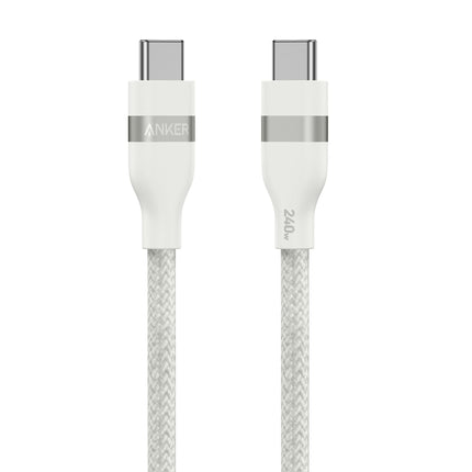 Anker 240W USB-C Cable Upcycled Braided 3ft - white