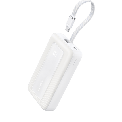 Anker Zolo Power Bank (10K, 30W) with a 5.4 - inch (13.7 cm) built - in USB - C cable.White7