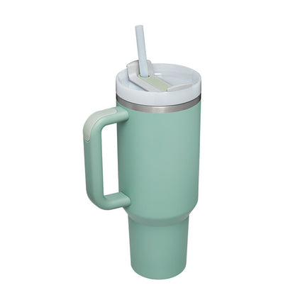40 oz insulated tumbler with handle and straw – view 9