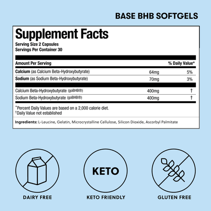 Base Ketones - Exogenous Ketones Drink Mix with goBHB® Unflavored Capsules 2 - PackBase Ketones - Exogenous Ketones Drink Mix with goBHB®Unflavored Capsules 2 - Pack14