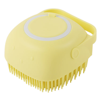 Silicone pet bath brush with shampoo dispenser – view 14