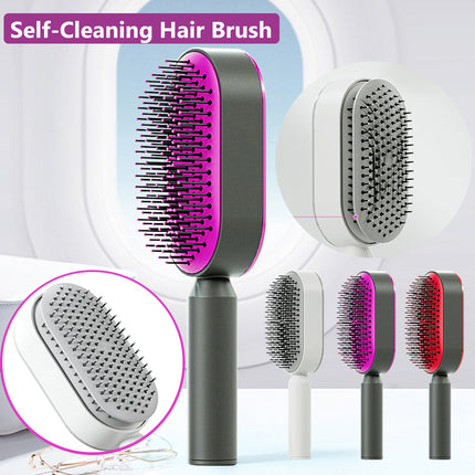 Self-cleaning hair brush – with one-click clean button