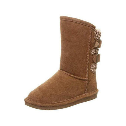 Bearpaw Boshie Youth Girls Water Resistant Sheepskin Boot - Hickory Brown134