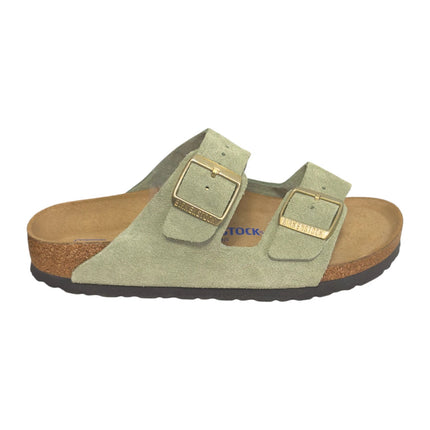 Birkenstock Arizona Soft Footbed Sandal Suede Unisex Green Tea Regular/Wide