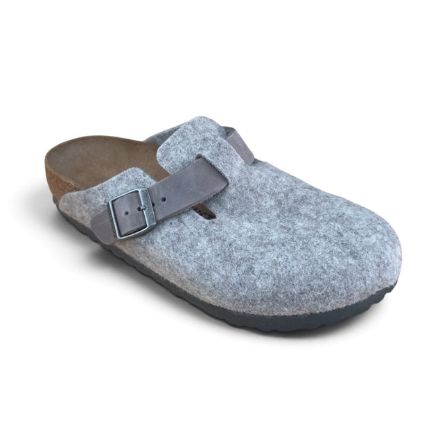 Birkenstock Boston Natural Leather Felt Clog Unisex - Light GrayLight Gray1