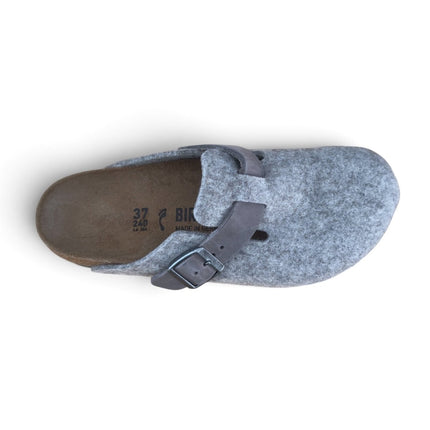 Birkenstock Boston Natural Leather Felt Clog Unisex - Light GrayLight Gray2