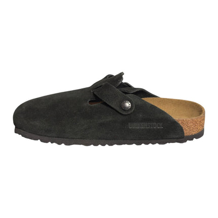 Birkenstock Boston Soft Footbed Clog Suede Unisex - Black Regular/Wide
