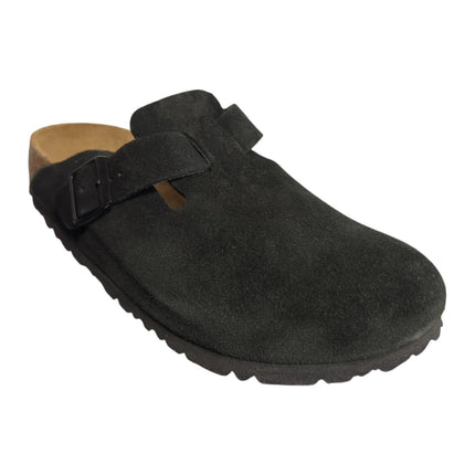 Birkenstock Boston Soft Footbed Clog Suede Unisex - Black Regular/Wide