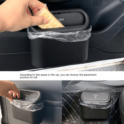 Car Trash Can with Push Lid – Mini Garbage Bin for Door Pocket & ConsoleBlack3