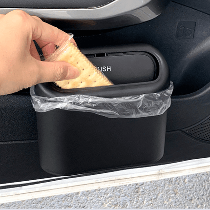 Car Trash Can with Push Lid – Mini Garbage Bin for Door Pocket & ConsoleBlack5