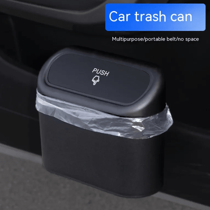 Car Trash Can with Push Lid – Mini Garbage Bin for Door Pocket & ConsoleBlack8