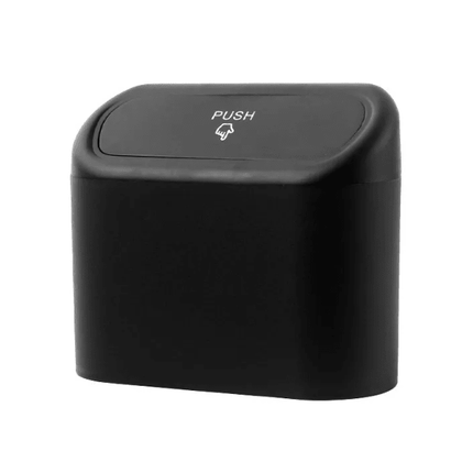 Car Trash Can with Push Lid – Mini Garbage Bin for Door Pocket & ConsoleBlack1