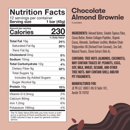 Collagen Protein Bars Almond Butter BrownieCollagen Protein BarsAlmond Butter Brownie4