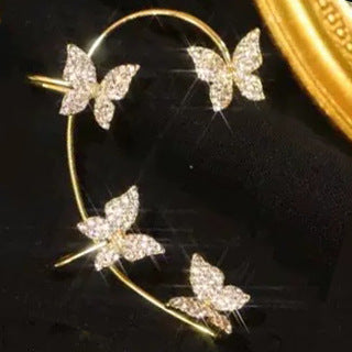 Butterfly ear cuff earrings – gold tone