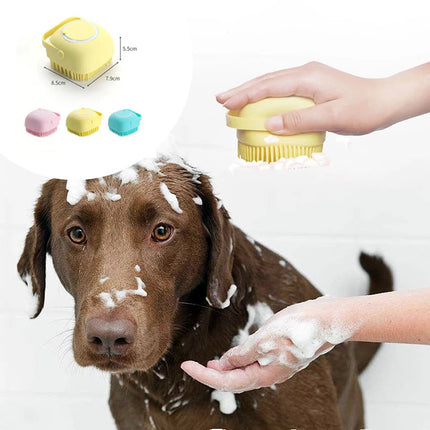 Silicone pet bath brush with shampoo dispenser – view 9
