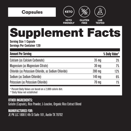 Daily Electrolytes Unflavored Capsules (120 capsules)Daily ElectrolytesUnflavored Capsules (120 capsules)10