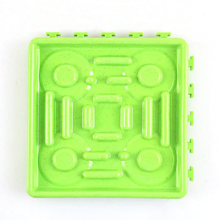 Dog Lick Mat Slow Feeder Tile – Interlocking Puzzle Licking Plate for Dogs & CatsGreen4