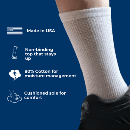 DSC Men's Cotton Diabetic Crew Socks – 6 Pair PackLarge (shoe size 9 - 12)2