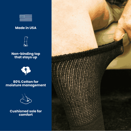 DSC Men's Cotton Diabetic Crew Socks – 6 Pair PackLarge (shoe size 9 - 12)7
