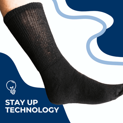 DSC Men's Cotton Diabetic Crew Socks – 6 Pair PackLarge (shoe size 9 - 12)15