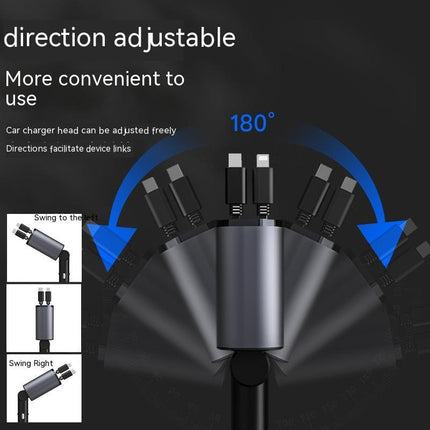 Retractable car charger – rotating head