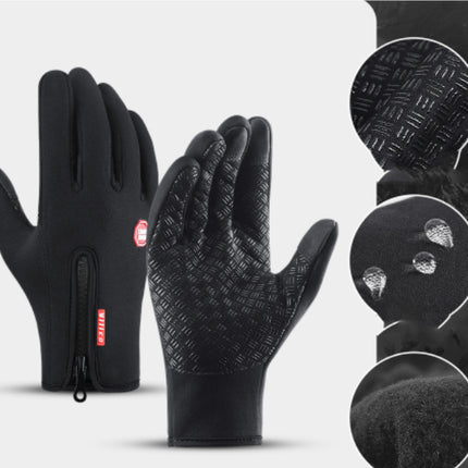 Touch screen winter gloves – black, grip detail