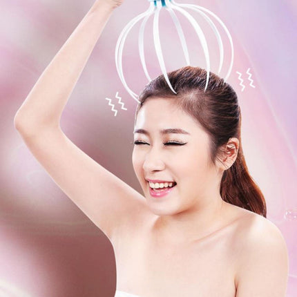 Electric Scalp Massager – Rechargeable 8-Claw Vibrating Head Massager for RelaxationWhite7