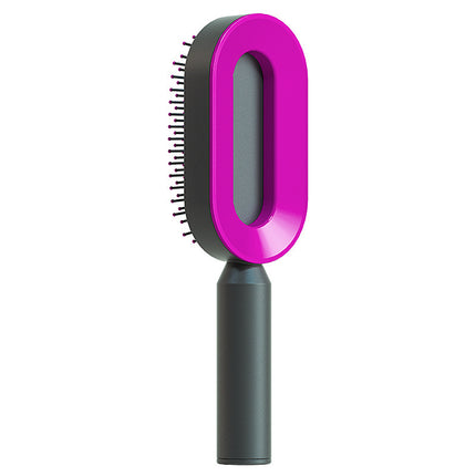 Self-cleaning hair brush – white