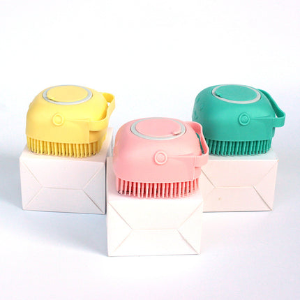 Silicone pet bath brush with shampoo dispenser – view 11