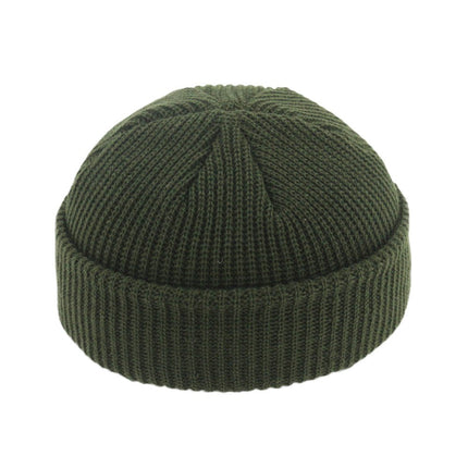 Fisherman Beanie – Short Ribbed Knit Docker Hat for Women & Men, 9 ColorsArmy Green11
