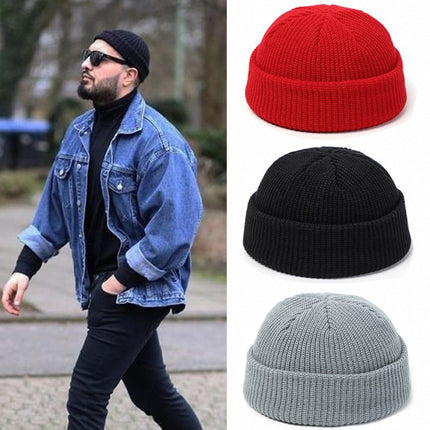 Fisherman Beanie – Short Ribbed Knit Docker Hat for Women & Men, 9 ColorsArmy Green1