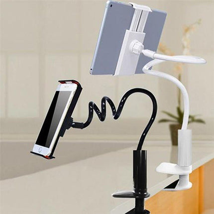 Flexible Gooseneck Phone & Tablet Holder – Clamp-On Stand for Bed, Desk & Kitchen, 360° RotationBlack1