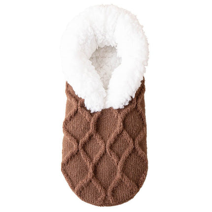 Fuzzy Slipper Socks with Grips – Warm Plush-Lined Non-Slip House Socks, One SizeApricot3