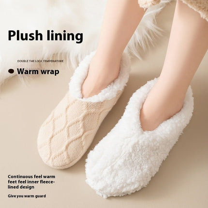 Fuzzy Slipper Socks with Grips – Warm Plush-Lined Non-Slip House Socks, One SizeDark Gray7