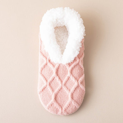 Fuzzy Slipper Socks with Grips – Warm Plush-Lined Non-Slip House Socks, One SizePink8