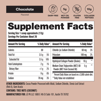 Grass - Fed Collagen Peptides & MCT Brain BoostChocolate8