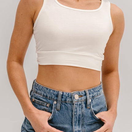 HALFTEE Classic Wide Strap Tank – Layering BraletteCream8