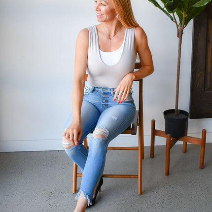 HALFTEE Classic Wide Strap Tank – Layering BraletteCream14