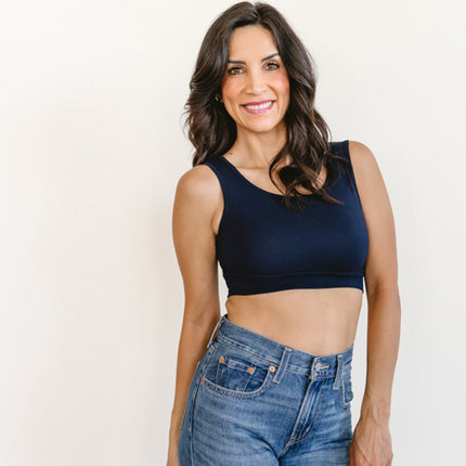 HALFTEE Classic Wide Strap Tank – Layering BraletteNavy15