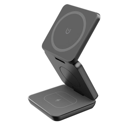 Magnetic Wireless Charging Stand – Foldable Phone Holder & Charger with Storage BagBlack with Storage Bag1