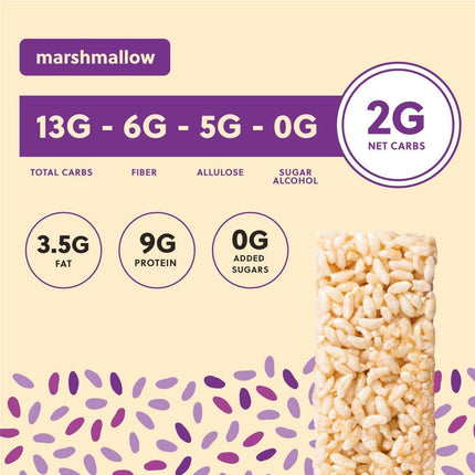 Mallow Munch - Keto Rice Crispy Treat Bar, Low - Carb SnackMarshmallow6