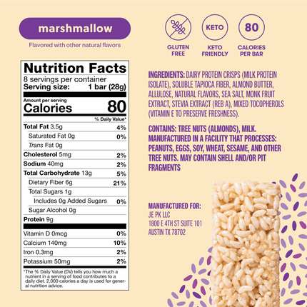 Mallow Munch - Keto Rice Crispy Treat Bar, Low - Carb SnackMarshmallow7