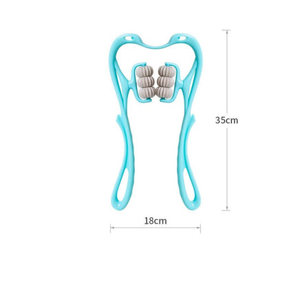 Manual Neck Massager Roller – 6-Wheel Handheld Neck & Shoulder Massage ToolBlue4