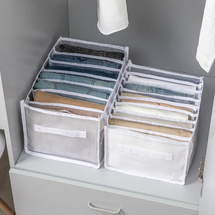 Mesh Drawer Organizer Set of 3 – Foldable Closet Storage Bins for Clothes, Leggings & JeansGrey1