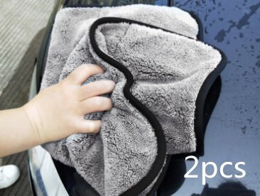 Microfiber Car Drying Towels 2-Pack – Thick 1000GSM Plush Detailing ClothsBlack10