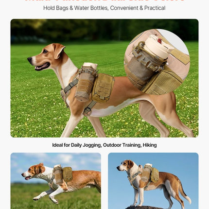 No-Pull Tactical Dog Harness – Adjustable Padded Vest with Handle for Medium & Large DogsKhaki8