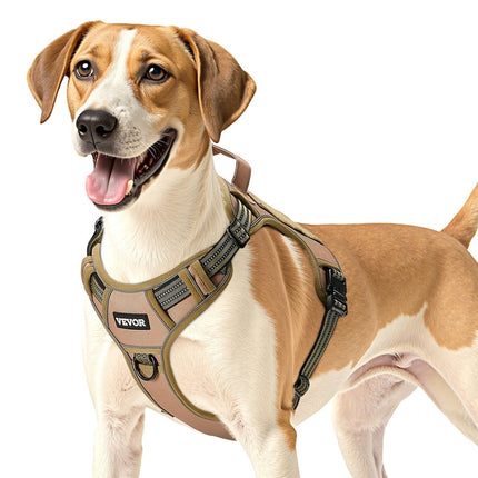 No-Pull Tactical Dog Harness – Adjustable Padded Vest with Handle for Medium & Large DogsKhaki10
