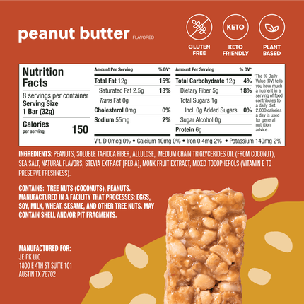 Nola Bars - Keto Granola Bar, Chewy Low - Carb Candy - Like SnackPeanut Butter20