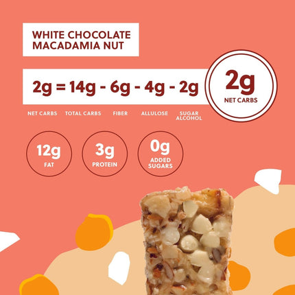 Nola Bars - Keto Granola Bar, Chewy Low - Carb Candy - Like SnackWhite Chocolate Macadamia4