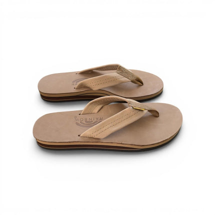 Rainbow Sandals Women's Double Layer Wide Strap Leather FlipflopSierra Brown5
